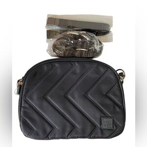 IHKWIP The Zig Zag Convertible Dual Entry Crossbody Bag Black New
